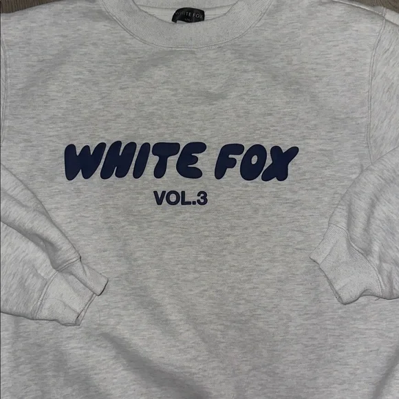 White Fox Boutique Gray Crew Neck Sweater - Picture 2 of 4